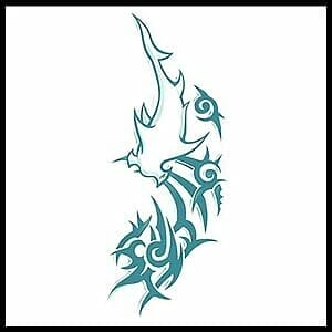 Extra Large Tribal Shark - Temporary Tattoo