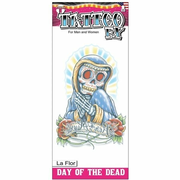 Day of the Dead - La Flor - Temporary Tattoo