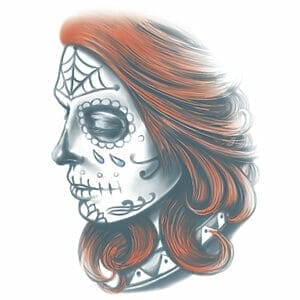 Day of the Dead - La Gitana - Temporary Tattoo