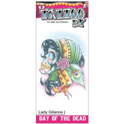 Day of the Dead - Lady Gitanos - Temporary Tattoo
