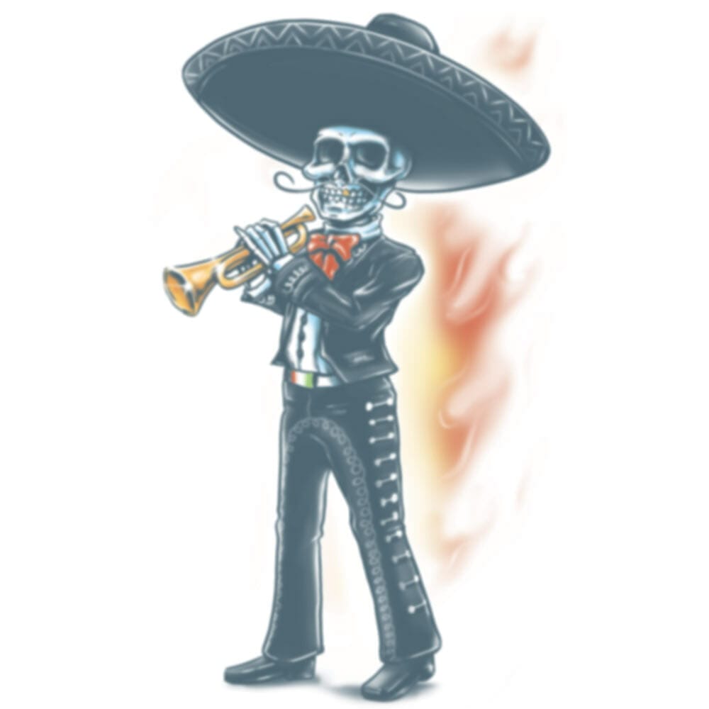 Day of the Dead - Mariachi - Temporary Tattoo