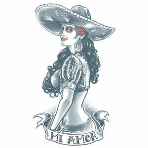Day of the Dead - Mi Amor - Temporary Tattoo