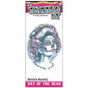 Day of the Dead - Senora Muerte - Temporary Tattoo