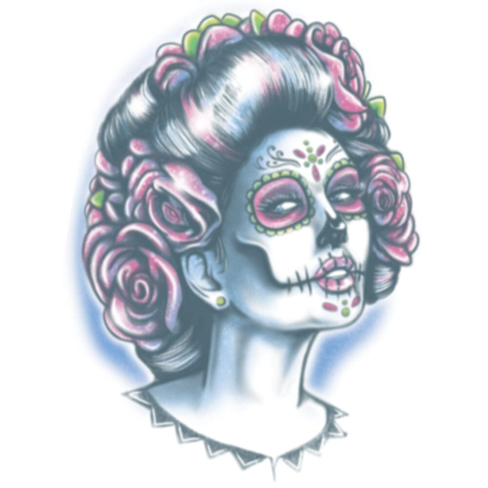 Day of the Dead - Senora Muerte - Temporary Tattoo