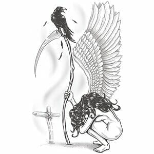 Gothic - Angel of Death - Temporary Tattoo