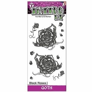 Gothic - Black Roses - Temporary Tattoo