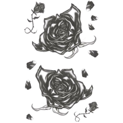 Gothic - Black Roses - Temporary Tattoo