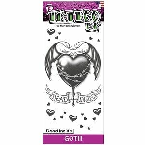 Gothic - Dead Inside - Temporary Tattoo