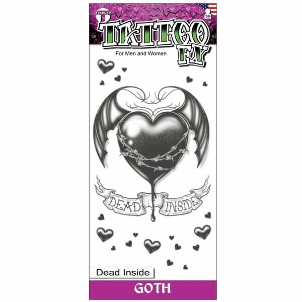 Gothic - Dead Inside - Temporary Tattoo
