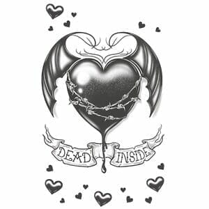 Gothic - Dead Inside - Temporary Tattoo