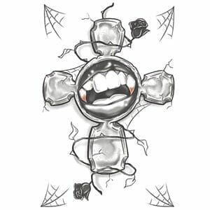 Gothic - Fangs - Temporary Tattoo