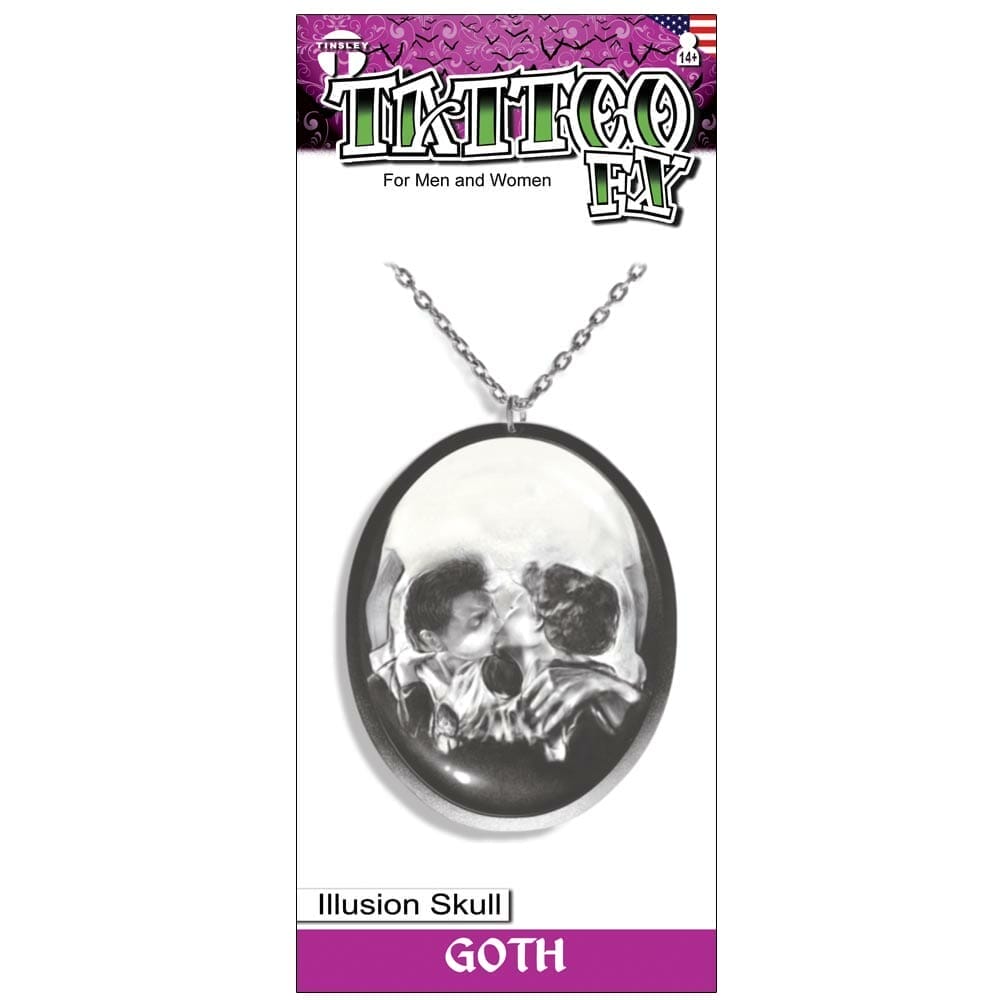 Gothic - Illusion Skull - Temporary Tattoo