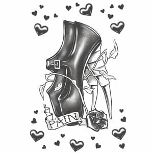 Gothic - Love of Pain - Temporary Tattoo