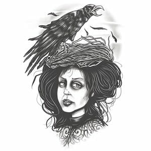 Gothic - Mrs. Crow - Temporary Tattoo