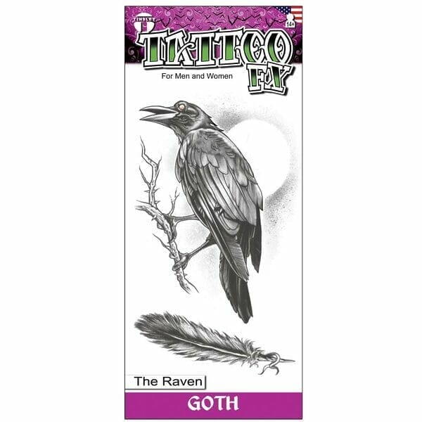 Gothic - The Raven - Temporary Tattoo