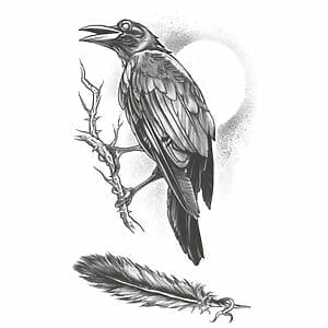 Gothic - The Raven - Temporary Tattoo