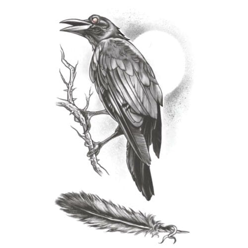 Gothic - The Raven - Temporary Tattoo