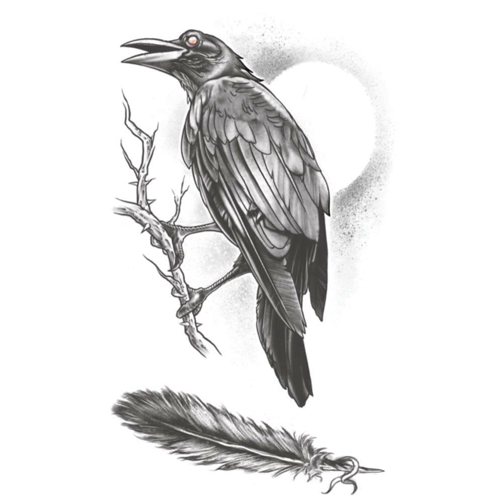 Gothic - The Raven - Temporary Tattoo Gothic - The Raven - Temporary Tattoo