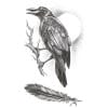 Gothic - The Raven - Temporary Tattoo Gothic - The Raven - Temporary Tattoo