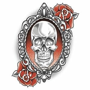 Skull Roses - Temporary Tattoo