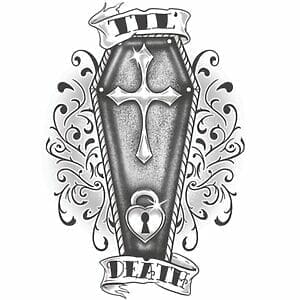 Gothic - Til Death - Temporary Tattoo