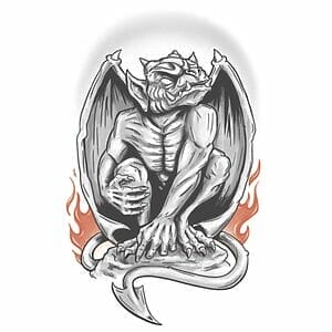 Gothic - Gargoyle - Temporary Tattoo