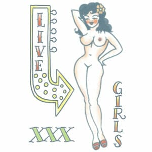 Pin Up - Girlfriend 1950's - Temporary Tattoo