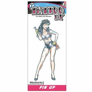 Pin Up - Mechanic Girl - Temporary Tattoo