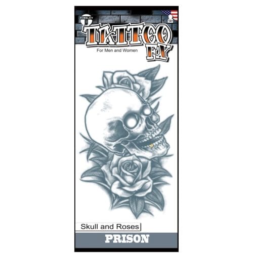 Skull And Rose Temporary Tattoo