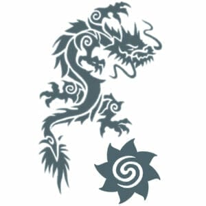 Tribal  - Tribal Dragon - Temporary Tattoo