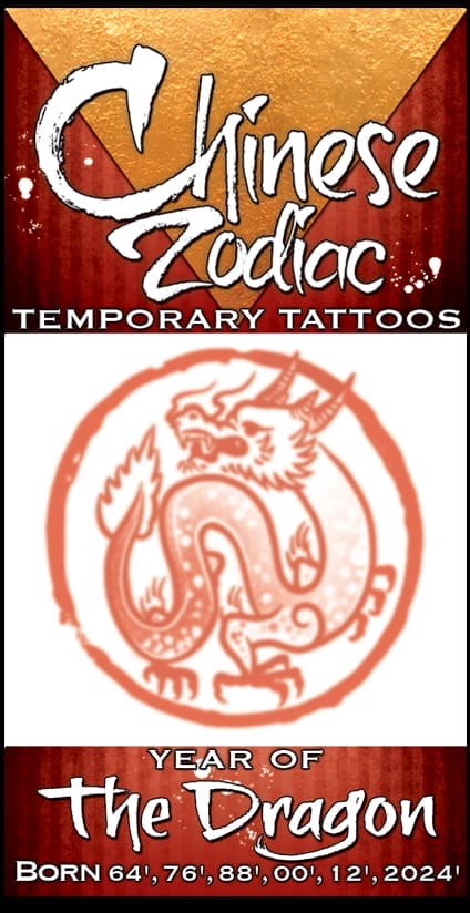 Zodiac Dragon - Temporary Tattoo