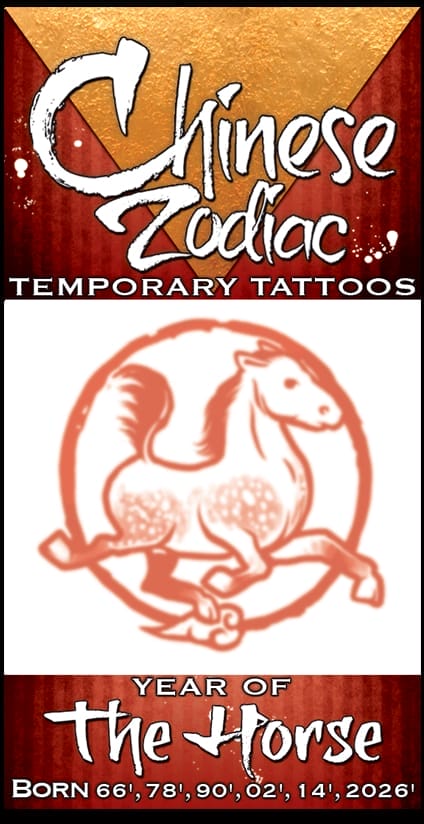 Zodiac Horse - Temporary Tattoo