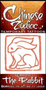 Zodiac Rabbit - Temporary Tattoo