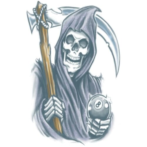 Reaper - Biker Temporary Tattoo