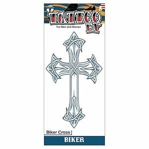 Biker Cross - Temporary Tattoo
