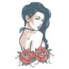 Rose Pin Up - Biker Temporary Tattoo