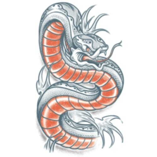 Snake - Biker Temporary Tattoo