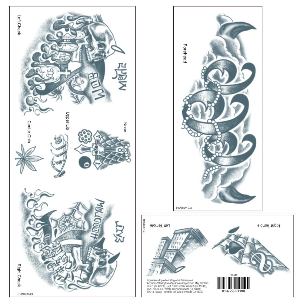 Face - Hoodlum - Temporary Tattoo Face - Hoodlum - Temporary Tattoo