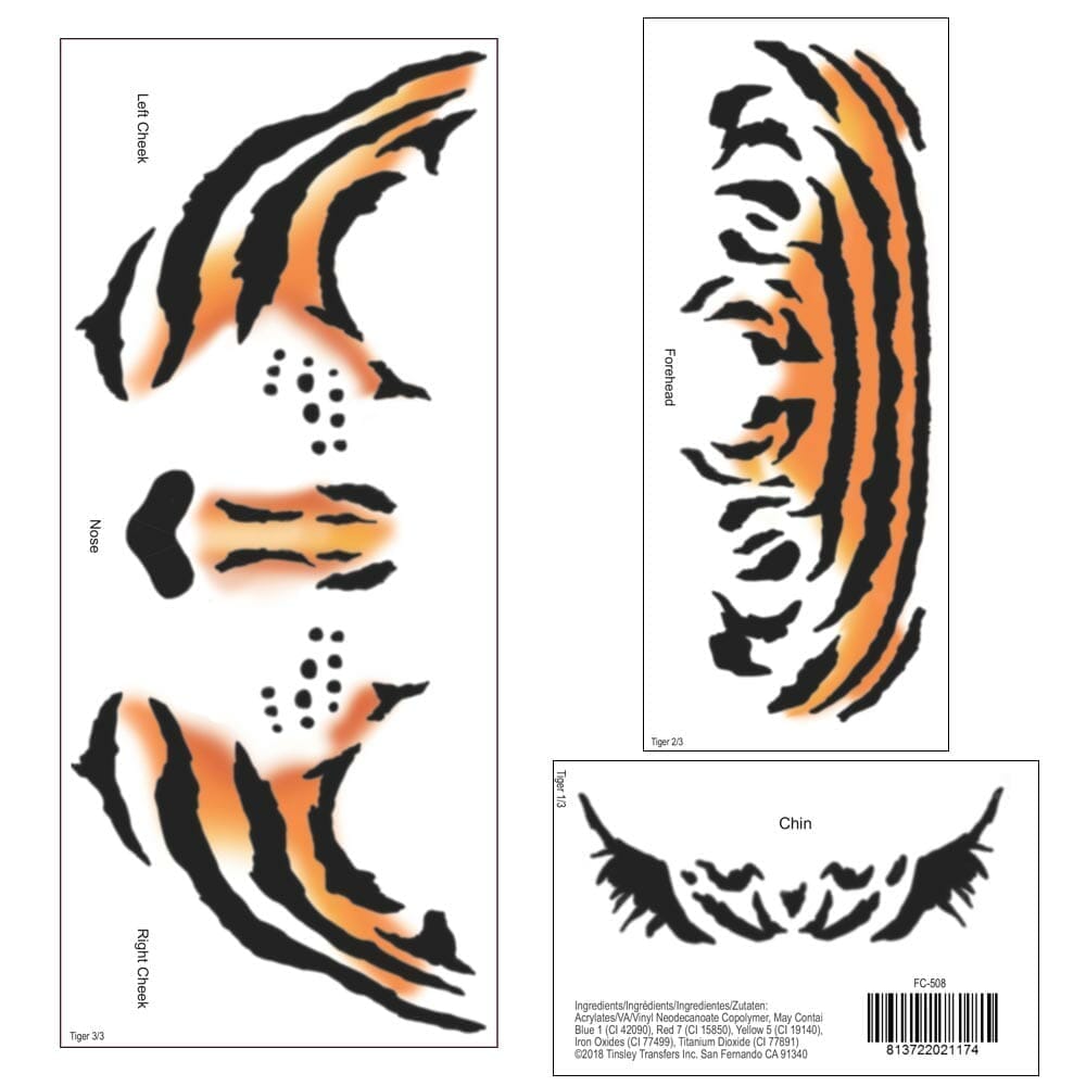 Face - Tiger - Temporary Tattoo Face - Tiger - Temporary Tattoo