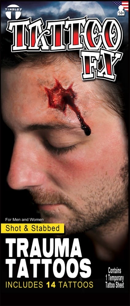 Shot Stabbed - Temporary Tattoo