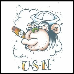 USN Ape - Temporary Tattoo