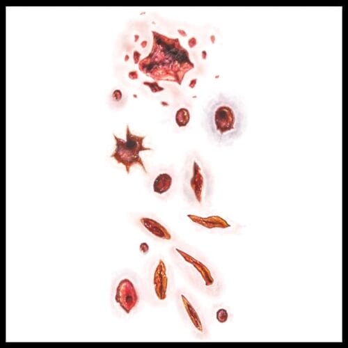 Shot Stabbed - Temporary Tattoo