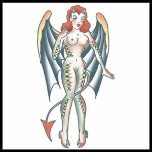 Devil Girl - Temporary Tattoo