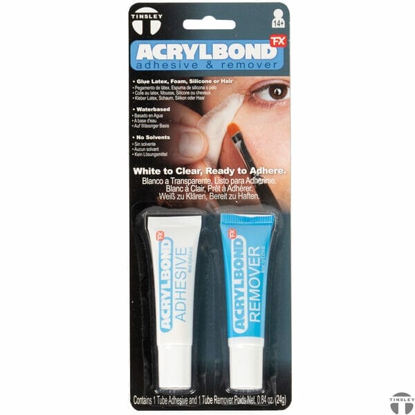 Tinsley Transfers Acrylbond Adhesive and Remover package for Prosthetics and appliances