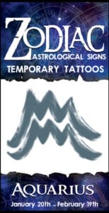 Zodiac Aquarius - Temporary Tattoo