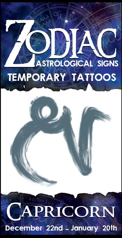 Zodiac Capricorn - Temporary Tattoo By Tinsley Transfers Zodiac Capricorn - Temporary Tattoo