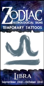 Zodiac Libra - Temporary Tattoo
