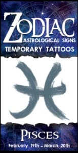 Zodiac Pisces - Temporary Tattoo