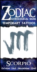 Zodiac Scorpio - Temporary Tattoo