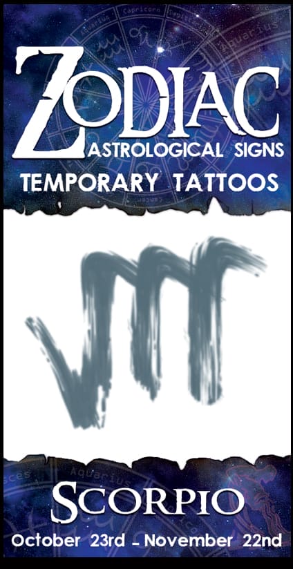 Zodiac Scorpio - Temporary Tattoo